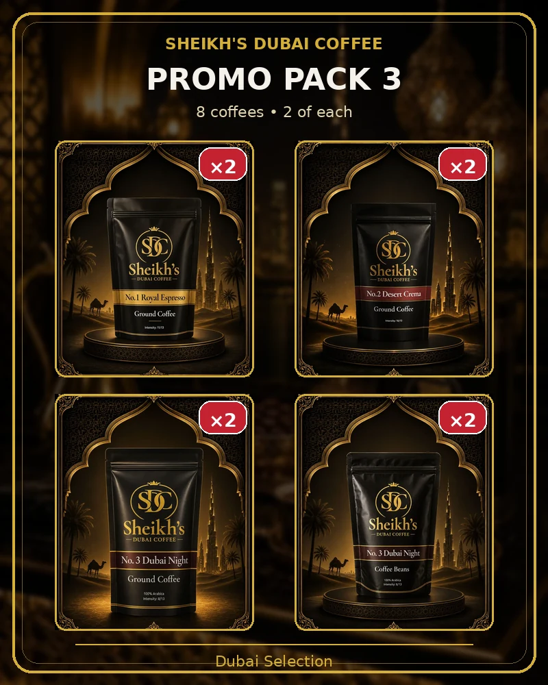 Промо пакет 3 — Complete Dubai Coffee Collection — Промо пакет 8 × 250 g